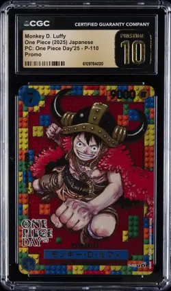 2025 ONE PIECE JPN PC: ONE PIECE DAY '25 PROMO MONKEY D. LUFFY CGC 10 PRISTINE - Image 1
