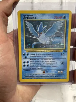 Pokemon Articuno 2/62 Fossil Unlimited Holo Rare Vintage Pokemon Card WOTC MP - Image 1