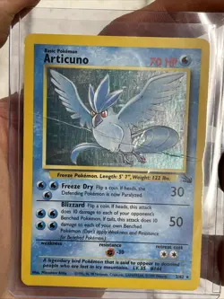Pokemon Articuno 2/62 Fossil Unlimited Holo Rare Vintage Pokemon Card WOTC MP - Image 5
