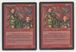 MTG NEMESIS: 2x LP Moggcatcher Magic the Gathering Card Search Goblin Into Play - Image 1