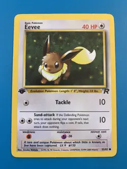 1st Edition Eevee 55/82 Team Rocket Set Rare Vintage Pokemon Card - NM - Image 1