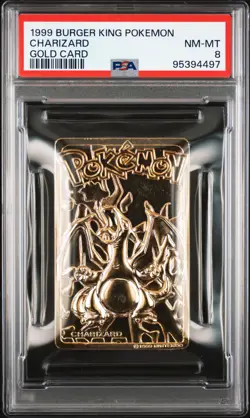 1999 BURGER KING POKEMON GOLD CARDS CHARIZARD PSA 8 - Image 1