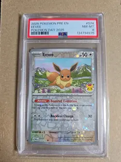 Pokemon Eevee Day 2025 Promo Prismatic Evolutions Card 74/131 - Image 1