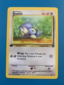 1st Edition Dratini 53/82 Team Rocket Set Rare Vintage Pokemon Card - NM - Image 1
