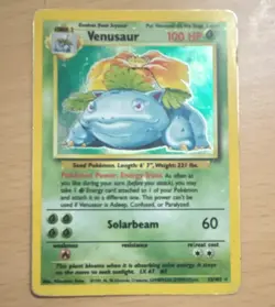 Pokemon TCG Venusaur Base Set Holo English Vintage Card 15/102 1999 - Image 1