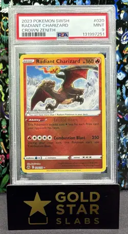 PSA 9 Radiant Charizard 020/159 Crown Zenith Holo Graded Pokemon Card - Image 1
