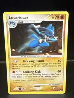 Pokemon Lucario Card 2/17 Holo Rare Pop Series 8 Unlimited - Image 1