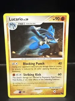 Pokemon Lucario Card 2/17 Holo Rare Pop Series 8 Unlimited - Image 2