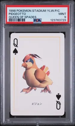 1998 POKEMON STADIUM YELLOW VERSION PLAYING CARDS PIDGEOTTO PSA 9 - Image 1