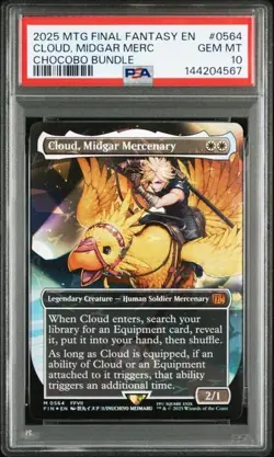 PSA 10 2025 MTG FINAL FANTASY CLOUD, MIDGAR MERCENARY CHOCOBO TRACK FOIL - Image 1