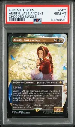 PSA 10 2025 MTG FINAL FANTASY AERITH, LAST ANCIENT CHOCOBO TRACK FOIL - Image 1