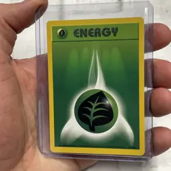 Pokemon Grass Energy 99/102 Base Set Unlimited Common Pokemon TCG NM/MT Vintage - Image 2