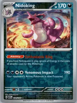 Pokemon Nidoking SV: Scarlet & Violet 151 034/165 Near Mint NM Reverse Holo - Image 1