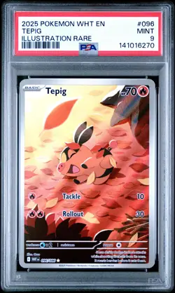 2025 POKEMON WHT EN-WHITE FLARE ILLUSTRATION RARE #096 TEPIG PSA 9 - Image 1