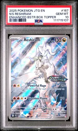 2025 POKEMON JTG EN-JOURNEY TOGETHER #167 N'S RESHIRAM PSA 10 - Image 1