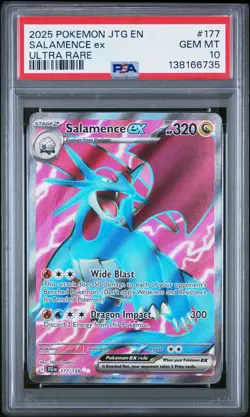 2025 POKEMON JTG EN-JOURNEY TOGETHER ULTRA RARE #177 SALAMENCE EX PSA 10 - Image 1