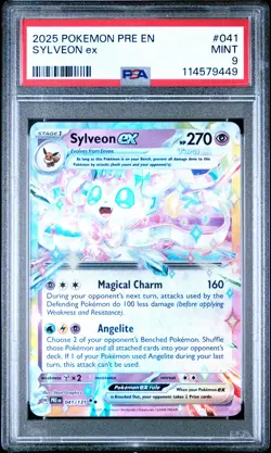 2025 POKEMON PRE EN-PRISMATIC EVOLUTIONS #041 SYLVEON EX PSA 9 - Image 1