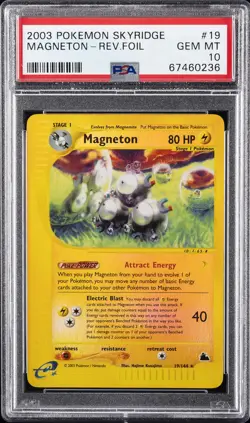 2003 POKEMON SKYRIDGE #19 MAGNETON-REVERSE FOIL PSA 10 - Image 1
