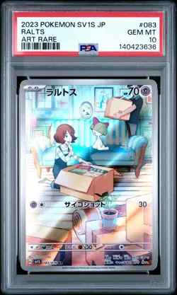2023 POKEMON JAPANESE SV1S-SCARLET EX ART RARE #083 RALTS PSA 10 - Image 1