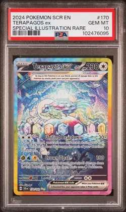 POKEMON 2024 TERAPAGOS ex SPECIAL ILLUSTRATION RARESTELLAR CROWN #170 PSA 10 - Image 1