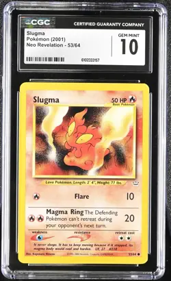 Pokemon 2001 Slugma Neo Revelation 53/64 CGC 10 - Image 1