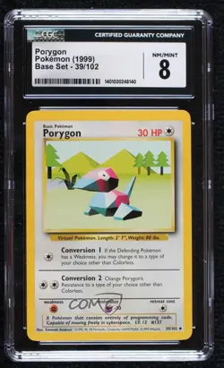 Porygon Pokemon Base Set CGC 8 1999 - Image 1