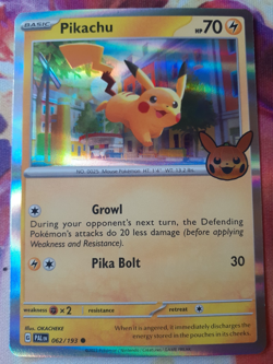 2023 Pokemon Pikachu 062/193 Trick or Trade Holo NM - Image 1