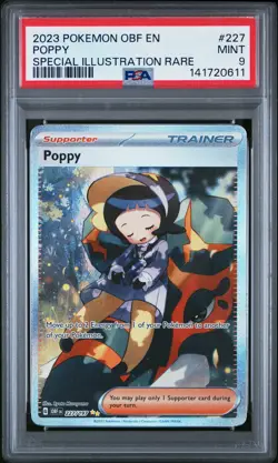 2023 POKEMON OBF EN-OBSIDIAN FLAMES SPECIAL ILLUSTRATION RARE #227 POPPY PSA 9 - Image 1