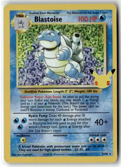 Blastoise ⭐ 2/102 Holo Celebrations: Classic Collection Pokemon NM - Image 1