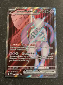 Pokemon Team Rocket’s Mewtwo EX 213/182 Destined Rivals Full Art Ultra Rare NM - Image 1