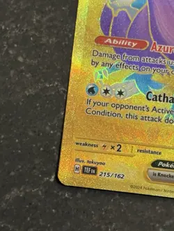 Pokemon Walking Wake EX 215/162 Temporal Forces Gold Hyper Rare NM - Image 3