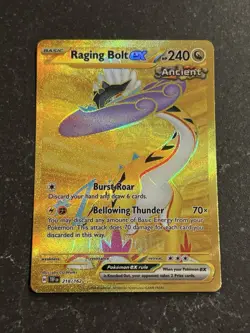 Pokemon Raging Bolt EX 218/162 Temporal Forces Gold Hyper Rare NM - Image 1