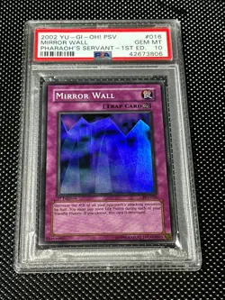 YUGIOH PSA 10 2002 Mirror Wall PSV-016 Super Rare 1st Edition *3806 - Image 1