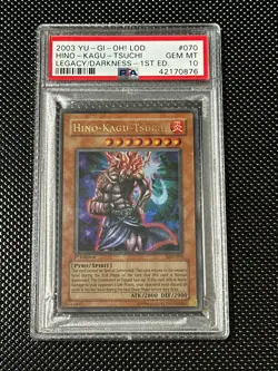YUGIOH PSA 10 2003 Hino-Kagu-Tsuchi LOD-070 Ultra Rare 1st Edition *0876 - Image 1