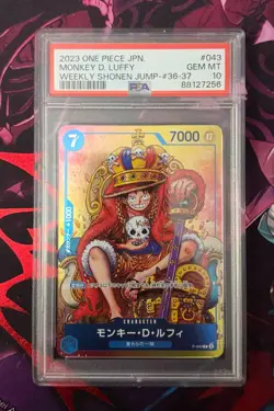 One Piece Monkey D. Luffy Shonen Jump Promo JPN King P-043 PSA 10 - Image 1