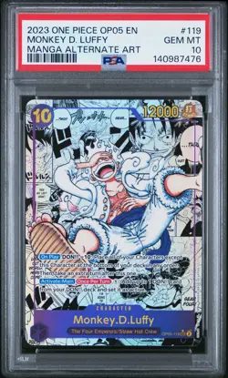 2023 ONE PIECE MANGA ALTERNATE ART OP05-119 MONKEY D. LUFFY PSA 10 - Image 1