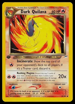 Pokemon Card - Dark Quilava Neo Destiny 39/105 Uncommon 1st Edition - Image 1