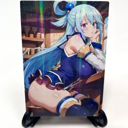 KonoSuba Aqua Sexy Hot Anime Waifu Girl Doujin Lewd Goddess Story Holo Art Card - Image 2