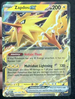 Zapdos ex 145/165 - LP - NM - Pokemon TCG Card - Image 1