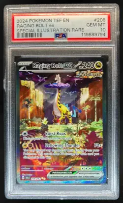 2024 Pokemon Temporal Forces Raging Bolt ex #208/162 PSA 10 - Image 1