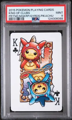 2015 POKEMON PLAYING CARDS MAGIKARP & GYARADOS PIKACHU KING OF CLUBS PSA 9 - Image 1