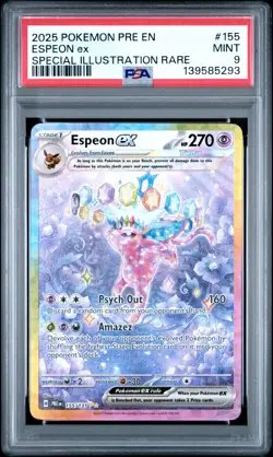2025 POKEMON PRISMATIC EVOLUTIONS SPECIAL ILLUSTRATION RARE ESPEON EX PSA 9 - Image 1