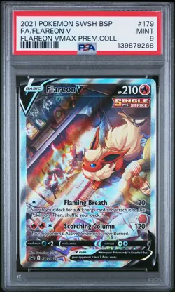 2021 POKEMON SWSH BLACK STAR PROMO #179 FULL ART/FLAREON V PSA 9 - Image 1