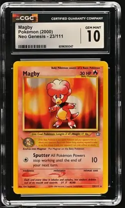 Pokemon Magby 2000 Neo Genesis 23/111 CGC 10 - Image 1