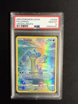 Pokemon PSA 10 Gem Mint Crown Zenith: Galarian Gallery Lapras GG05/GG70 - Image 1