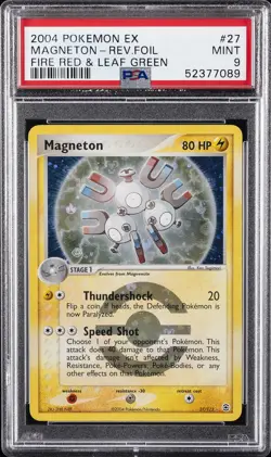 2004 POKEMON EX FIRE RED & LEAF GREEN #27 MAGNETON-REVERSE FOIL PSA 9 - Image 1