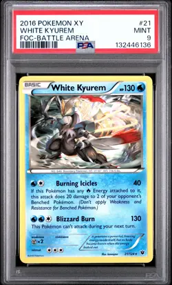 2016 POKEMON XY FATES COLLIDE BATTLE ARENA #21 WHITE KYUREM PSA 9 - Image 1