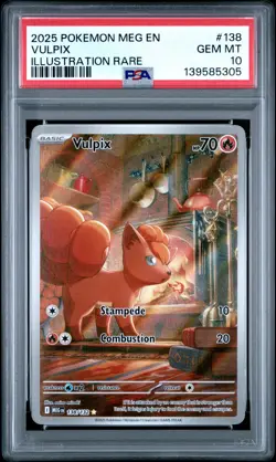 2025 POKEMON MEG EN-MEGA EVOLUTION ILLUSTRATION RARE #138 VULPIX PSA 10 - Image 1