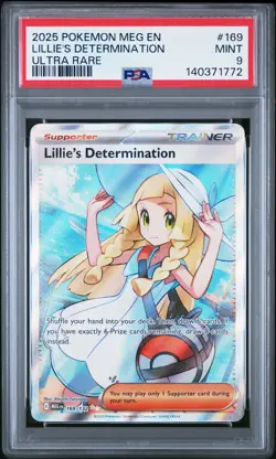 2025 POKEMON MEG EN-MEGA EVOLUTION ULTRA RARE #169 LILLIE'S DETERMINATION PSA 9 - Image 1