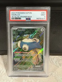 Pokemon Snorlax 051 Full Art Promo Holo Scarlet & Violet PSA 9 2023 - Image 1